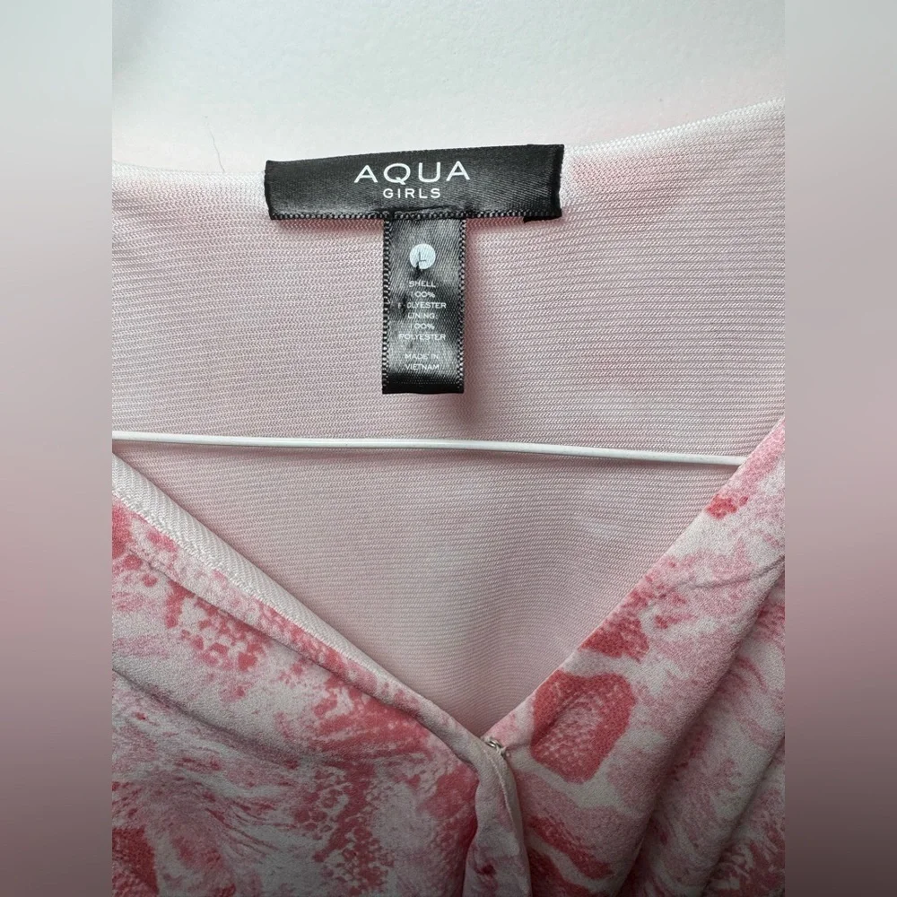 Aqua Girls’ Pink Snake Skin Peasant Dress Size Large - Picture 4 of 4
